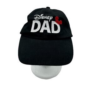 DISNEY PARKS *NEW* Disney Dad Black Hat Cap One Size Fits Most Cotton Canvas